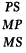 The image shows three rows of letters arranged vertically. The top row contains the letters "P" and "S" spaced apart. The bottom row contains the letters "M" and "S" spaced apart. The middle row contains the single letter "S" centered between the top and bottom rows.